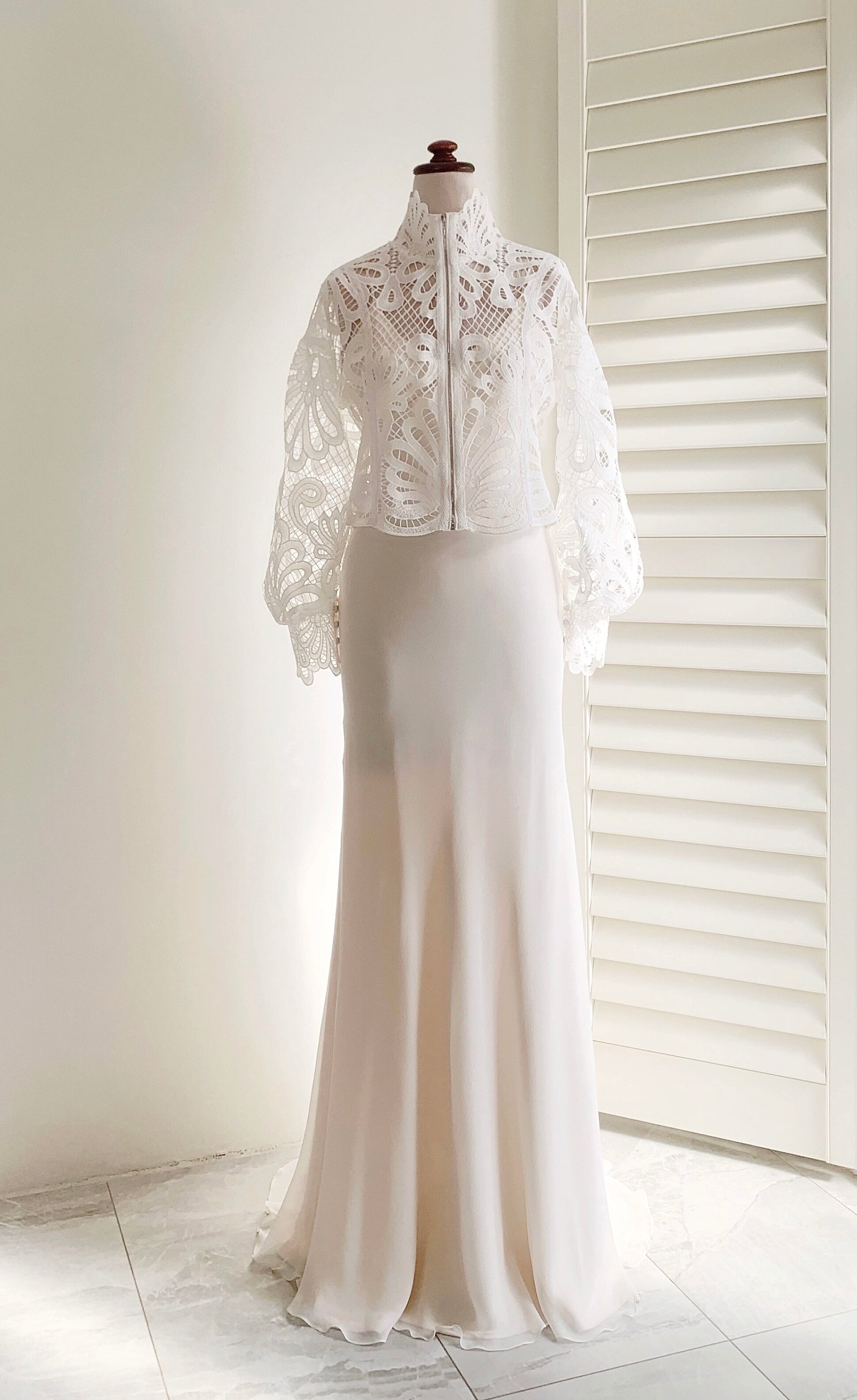 Bridal Zipped Eyelet Lace Jacket Boho Wedding Bolero - Etsy