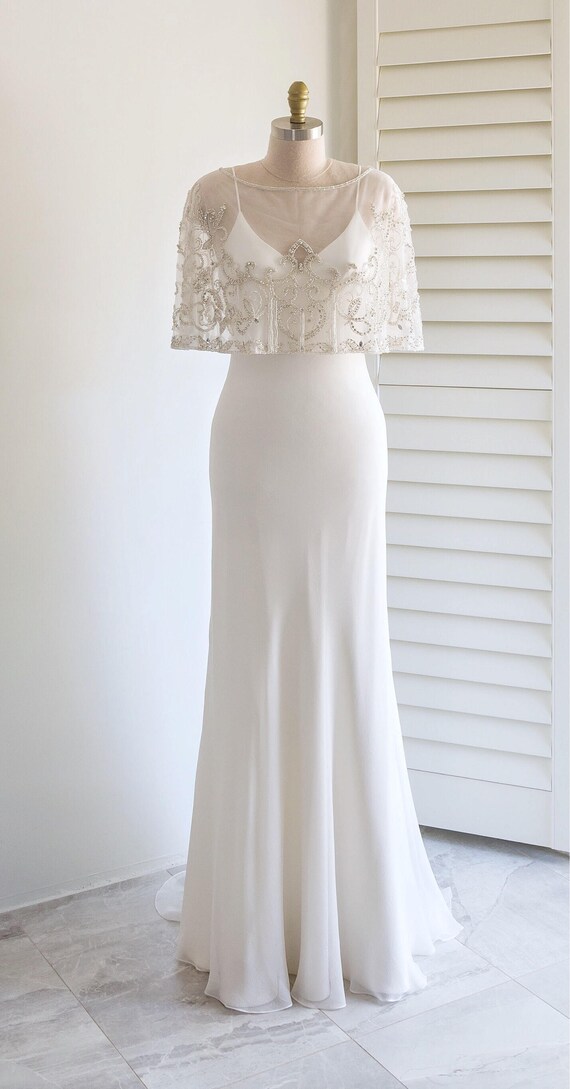 Wedding Cape Bridal Cover Up Beaded Cape Vintage Bridal 1920 Etsy