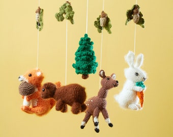 Woodland baby mobile, Woodland animals nursery mobile