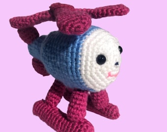 Juguetes de ganchillo de helicóptero Halle, helicóptero amigurumi, juguetes Montessori para bebés, juguetes Waldorf