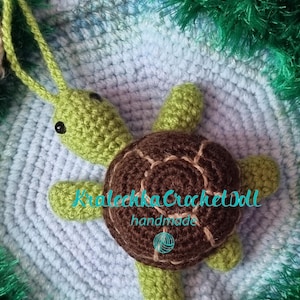 Crochet turtle car charm, car guy gift turtle charm, car hanging accessories