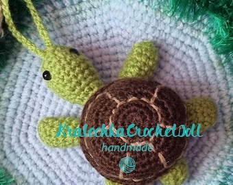 Crochet turtle car charm, car guy gift turtle charm, car hanging accessories