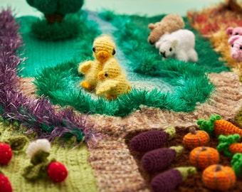 Farm baby play mat, Fairy garden playmat, Sensory toys, Play room decor, Kids play mat, Montessori board