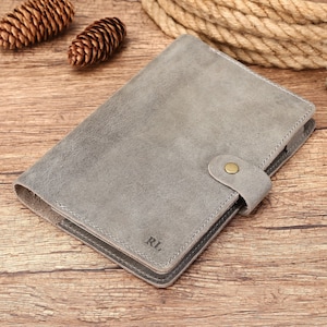 Personalized Leather A6 Journal Cover: Refillable Travel Notebook