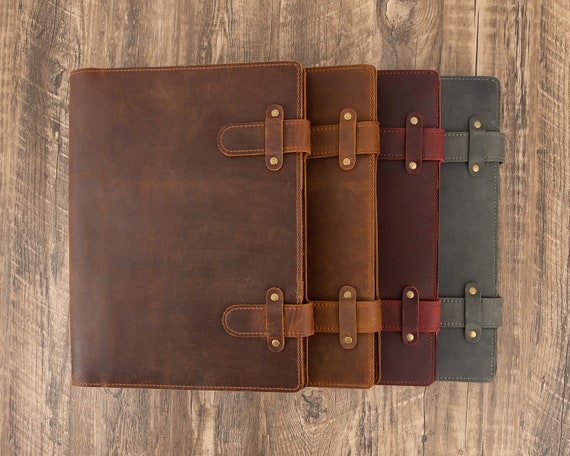 Handmade Leather Artist Sketch Pad Case, Genuine Leather