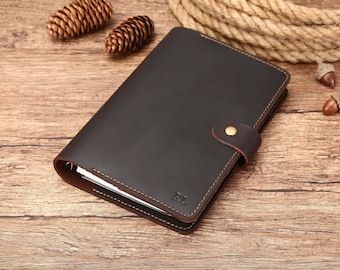 Handmade Leather A6 Journal Cover: Personalized Travel Diary