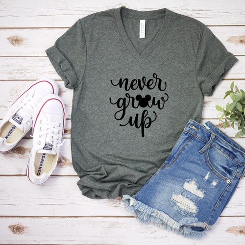 Never Grow Up Disney Theme Park Mickey Mouse Soft Etsy