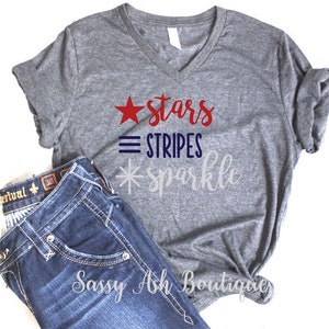 Stars Stripes Sparkle  / Soft Unisex  T | Plus Size Available