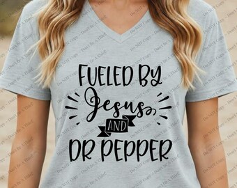 Fueled By Jesus and Dr. Pepper T-Shirt, Soft Washed Unisex Tee