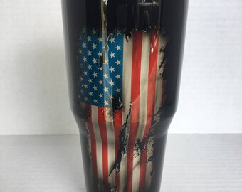 American Flag Yeti Distressed Flag Yeti Custom Yeti