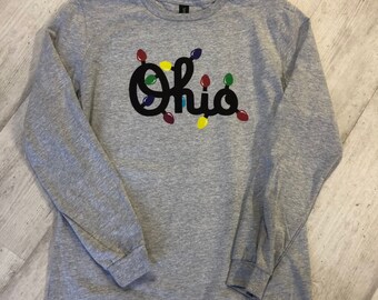 Script Ohio Christmas Lights Shirt