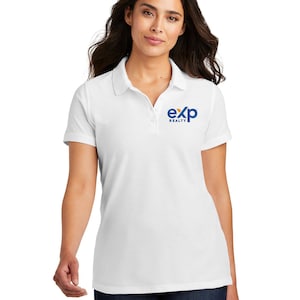 eXp Realty Piqué Polo with embroidered Logo | 100% Ringspun Cotton | Premium Women&#39;s Polo Shirt | Realtor Clothing | eXp Realty Apparel