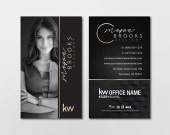 Keller Williams Business Card - Realtor Card - Vertical Design - Real Estate Agent Card - Free U.S. Shipping