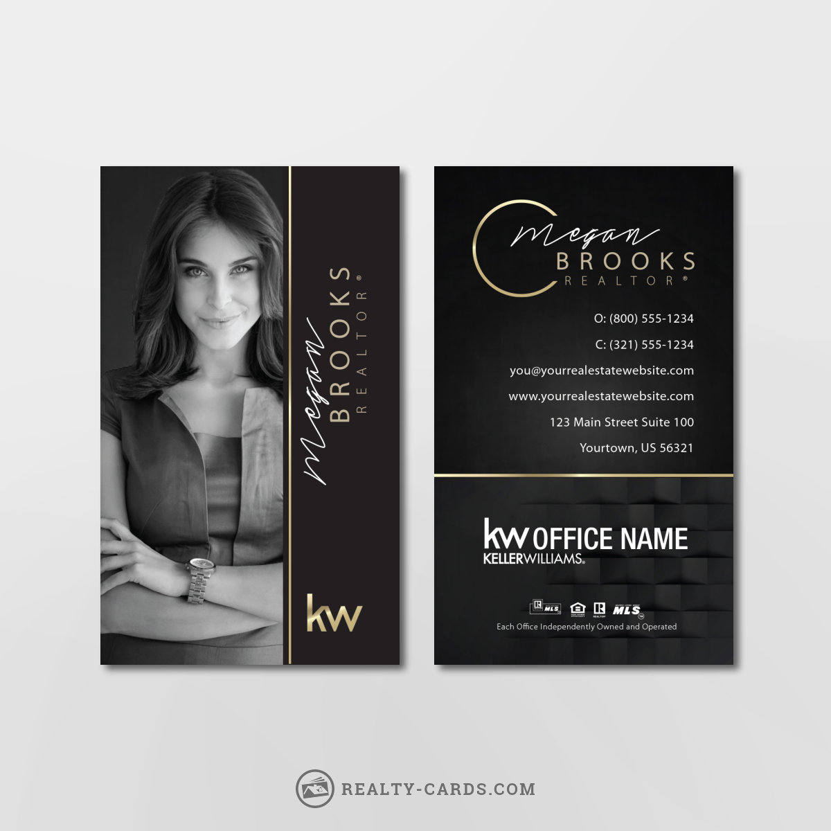 Keller Williams Business Card - Realtor Card - Vertical Design - Real ...
