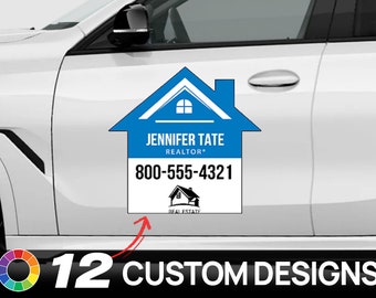 House Shaped Car Magnets - Custom Designed - Full Color Printed Magnets - Magnetic Signs for Vehicles