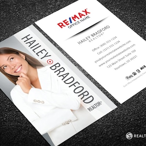 Carte de visite RE/MAX - modèle de carte de visite pour l'immobilier - conception de carte de visite pour l'immobilier moderne - livraison gratuite aux États-Unis