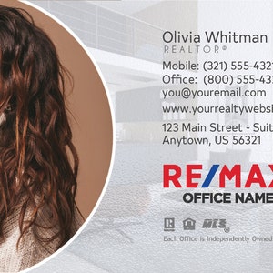 RE/MAX Business Card - Featured Agent Photo - Custom Realty Design ...