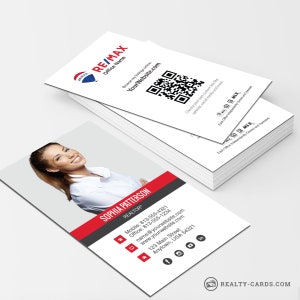 RE/MAX Business Card - Real Estate Business Card Template Design - Modern White Real Estate Business Card Design- Free U.S. Shipping