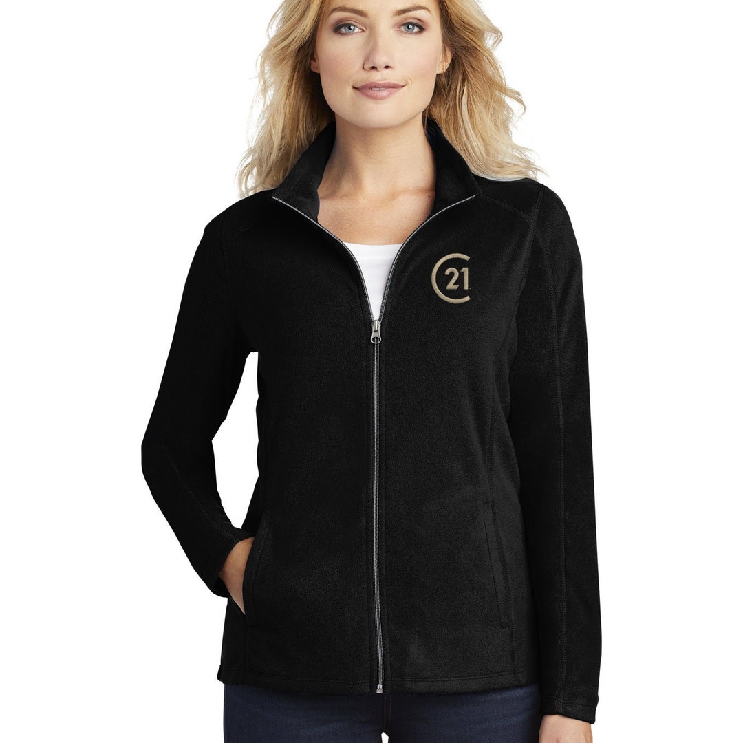 Embroidered Century 21 Ladies Fleece Jacket Microfleece Zippered Women