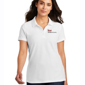 Keller Williams Piqué Polo with embroidered Logo | 100% Ringspun Cotton | Premium Women&#39;s Polo Shirt | Realtor Clothing | KW Apparel