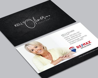 RE/MAX Business Card - Featured Photo - Stylized Signature Font - Realtor Branding - Free U.S. Shipping