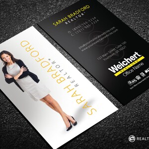 Weichert Business Card - Modern Real Estate Business Card Design - Professional Vertical - Free U.S. Shipping