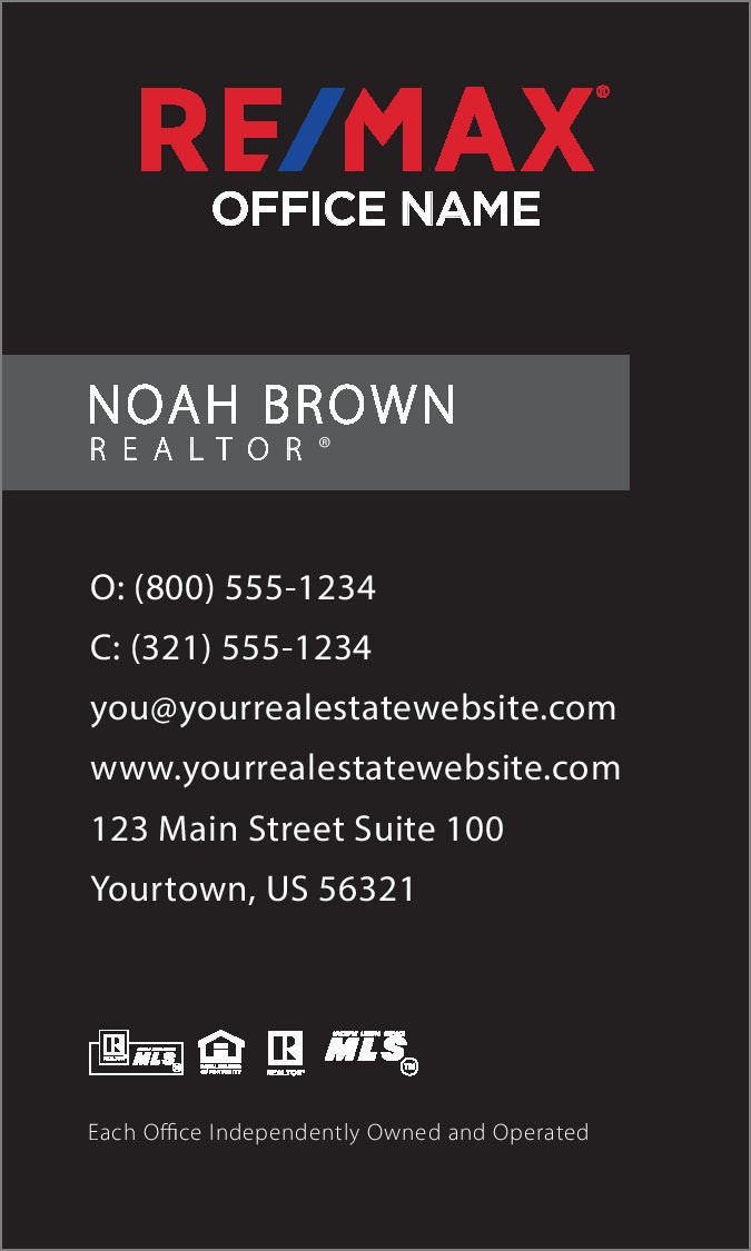 RE/MAX Business Card Real Estate Agent Business Card | Etsy