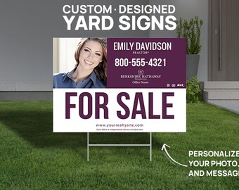 Real Estate Yard Sign - 18"x24" - FREE Metal Stakes included - Printed Yard Signs - For Sale Sign - Lawn Sign - Free Design