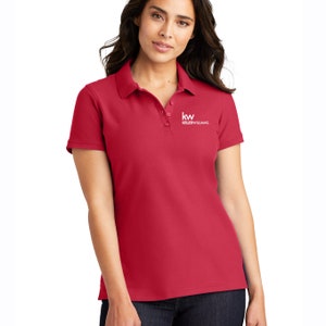 Keller Williams Piqué Polo with embroidered Logo | 100% Ringspun Cotton | Premium Women&#39;s Polo Shirt | Realtor Clothing | KW Apparel
