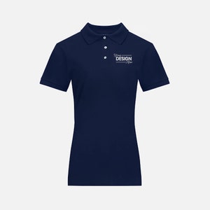 Premium Piqué Women&#39;s Polo with embroidered Logo | Premium Polo Shirt | Custom Embroidered Apparel | 100% Ringspun Cotton