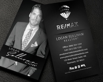 Business Cards for REMAX Agents - Vertical Design - Custom REMAX Business Card - Free U.S. Shipping - Optional 3D Foil