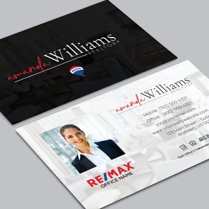 Carte de visite RE/MAX - carte de visite immobilier - police de caractères stylisée - image de marque de l'agent immobilier - livraison gratuite aux États-Unis