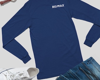 Custom REMAX Long Sleeve T-Shirt Balloon Logo | Unisex Realtor T-shirt | Pre-Shrunk Cotton | Realtor Clothing | REMAX Apparel