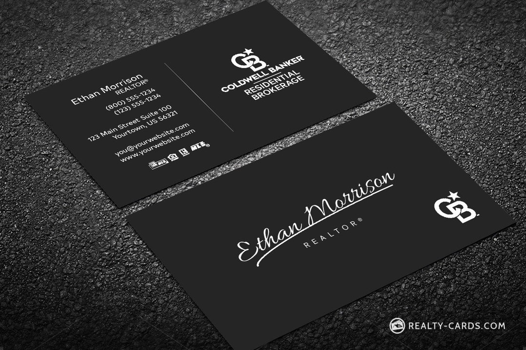 Coldwell Banker Business Card Realtor Business Card Stylized Agent Name