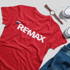 REMAX T-Shirt 2025 Logo | Pre-Shrunk Cotton Realtor T-shirt |  REMAX Digital-First Logo | Realtor Clothing | REMAX Apparel