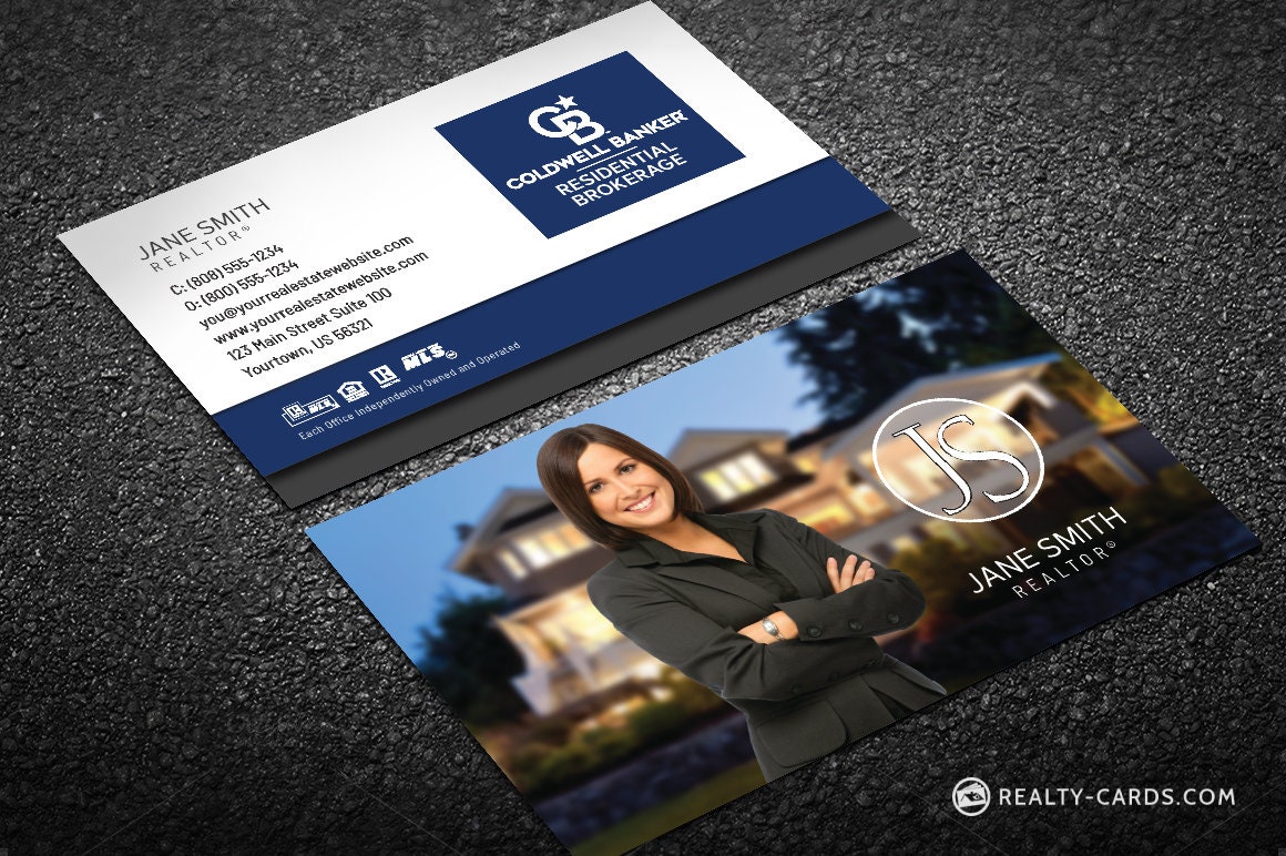 Coldwell Banker Business Card - Real Estate Business Card - Realtor  Business Card Design - Free U.S. Shipping Within Coldwell Banker Business Card Template