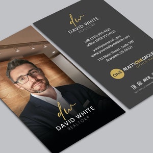 Carte de visite personnalisée pour Realty One Group - Design de carte de visite pour agence immobilière moderne - Livraison gratuite aux États-Unis