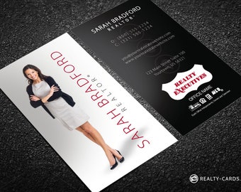 Realty Executives Business Card - Unique Realtor Business Card Design - Vertical Design - Free U.S. Shipping