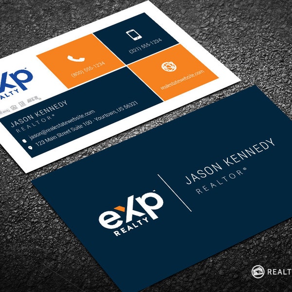 eXp Realty Business Card - Real Estate Agent Business Card Design - Modern Real Estate Business Card Design - Free U.S. Shipping