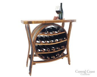 17 Bottle WINE Barrel Wine Rack Rustic Furniture Home Pub Bistro