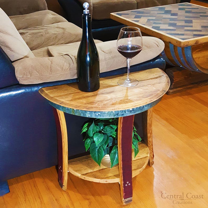 Wine Barrel Side End Chair Sofa Table Rustic Furniture Etsy