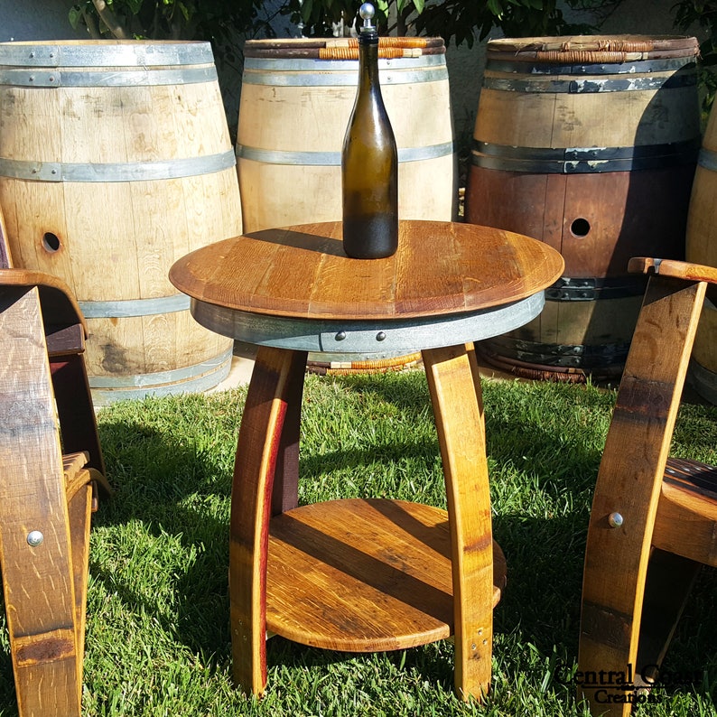 WINE BARREL ADIRONDACK Chair Set Outdoor Furniture Home Bar Etsy