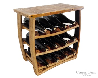 Wine Barrel Furniture Table Top Wine Rack 12 Bottle Rustic Home Decor FREE SHIPPING!