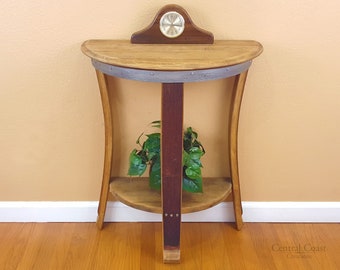 Wine Barrel Half Moon Table End Wall Table