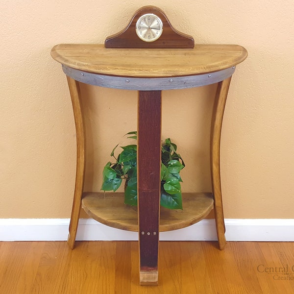 Wine Barrel Half Moon Table End Wall Table