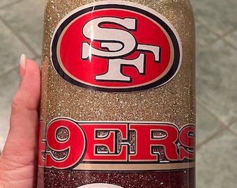 San Francisco 49ers Glitter Tumbler (CUSTOMIZABLE)