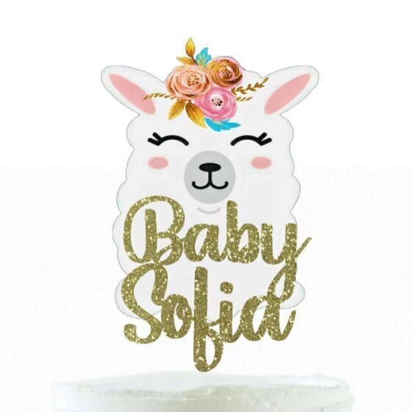 Llama Baby Shower Cake Topper Personalized Baby Shower Cake Topper Baby Shower Decoration Llama Cake Topper