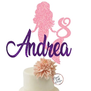 Mermaid Cake Topper. Personalized Mermaid Birthday Cake Topper. Under The Sea Cake Topper. Mermaid Birthday Party Decoration.