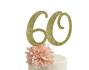Adult 60th Birthday - Gold - Birthday Party Cake Decorating Kit - Cake  Topper Set - 11 Pieces