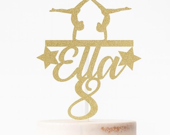 Adorno para tarta de gimnasia personalizado: decoración brillante para fiesta de cumpleaños